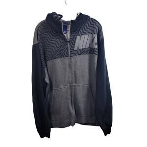 Nike Full Zip Fleece Hoodie Featuring Contrasting Zig-Zag,Pattern Size XXL 92026